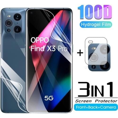 3in1 Clear Hydrogel Film For OPPO Find X3 Pro Camera Lens Protective Film For Oppo Find X3 Lite x3pro X 3 Pro Screen Soft Film
