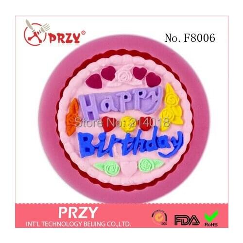 Happy Birthday Fondant Cake Decoration Mold Soap Mold 100% Food Grade Raw Material Jelly Mold No.f8006 Moulds Silicone Rubber