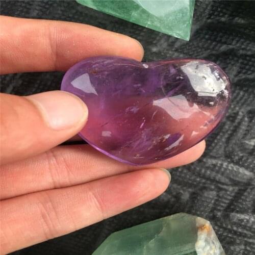Natural crystal amethyst heart, crystal stone heart for home decoration
