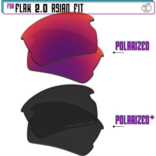 EZReplace Polarized Replacement Lenses for - Oakley Flak 2.0 Asian Fit (AF) Sunglasses - BlackPPlus-MidnightP
