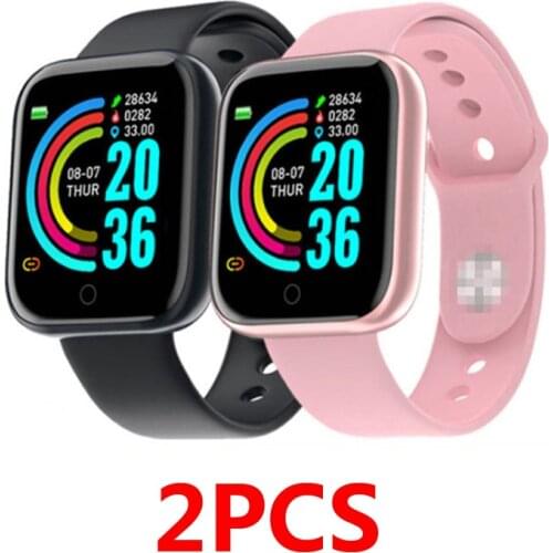 2PCS/LOT Smart Watch For Women Men Sport Smart Band Heart Rate Monitor Blood Pressure Fitness Tracker Multifunction Bracelet Y68