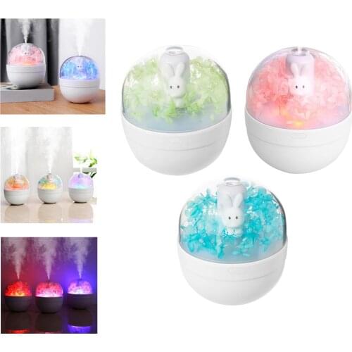 Air Humidifier Home Office Mini Air Diffuser Preserved Flower Design Decor USB Rechargeable 220ml LED Humidifier