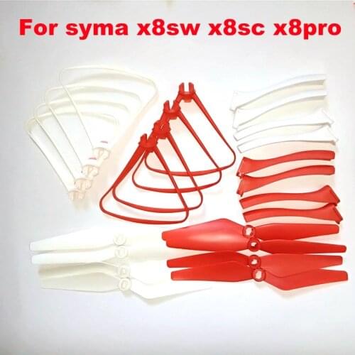 Syma X8SW X8SC X8PRO X8 PRO RC Quadcopter Spare Parts Propellers blade Landing skid Protective Ring Fixed Two colour set