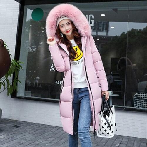Winter Polyester Womens Down Jacket Hooded Long Sleeve Cardigan Zipper Solid Slim Thick Fashion Office Lady Down Jacket