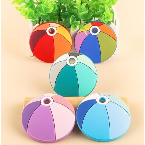 Kovict 1pcs Silicone Teether Colored Ball BPA Free Food Grade Silicone Pendants DIY Pacifier Chain Accessories Baby Molar Toy