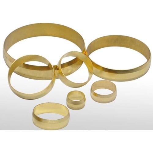 10 PCS Fit 8mm Tube OD BrassFerrule Ring For Compression Union 10 PCS Fitting Water Gas Oil