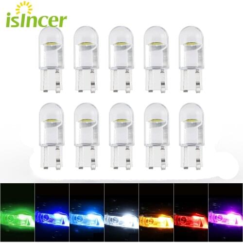 10PCS T10 W5W 168 501 192 2825 COB LED Car Wedge Parking Light Side Door Bulb Instrument Lamp Auto License Plate Lights