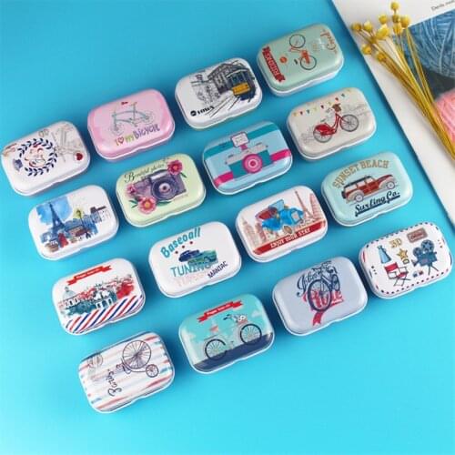 12 pcs Vintage Square Tin Box Sealed Jar Packing Boxes Small Storage Metal Boxes Organizer For Jewelry Candy Coin Ring