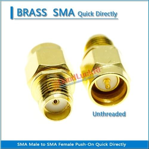1X Pcs SMA Male To SMA Female Quick Push-On Directly Plug Cable Connector Socket Brass Straight Coaxial RF Adapters