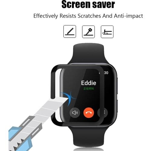 2x Transparent Screen Protectors Full Bracelet Strap Screen Protective Case Cover Smart Watch Display Film for OPPO Watch 46mm