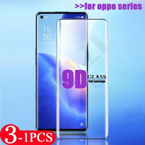 3-1Pcs cover Tempered glass for OPPO Reno 5 4G lite 5K 5Z 5F 4 SE 4Z 4F Z 10X ZOOM 3 pro plus 5G 2 2F 2Z phone screen protector