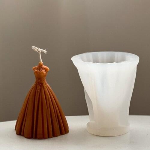 3D Wedding dress Silicone Material Handmade Candle Mold DIY Skirt Wedding Decoration Epoxy Mold