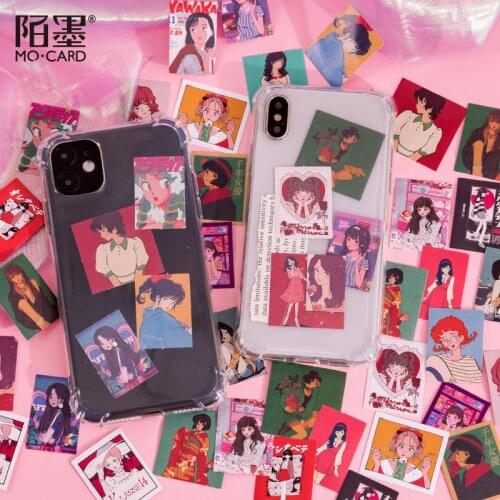 46pcs Kawaii Retro Sticker Cool Comic Girl Stickers Aesthetic Diary DIY Scrapbook Decoration School Supplies Japanese stationery
