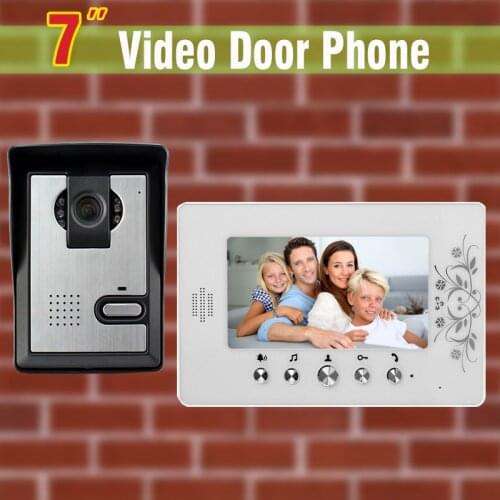 7 inch LCD Screen Video Door Phone Intercom System Aluminum Alloy Camera Video Doorbell Intercom Video Door bell 1V1