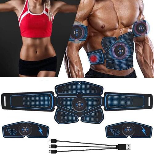 ABS Stimulator Muscle Toner Abdominal Toning Belt Electrostimulation EMS Training Office Fitness Equipment USB Charging Home Gym