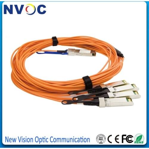 40G QSFP+ to 4*SFP+ 3M(9ft) OM2 Active Optical Cable,40G QSFP+ to 4x10G SFP+ Breakout Active Optical Cable