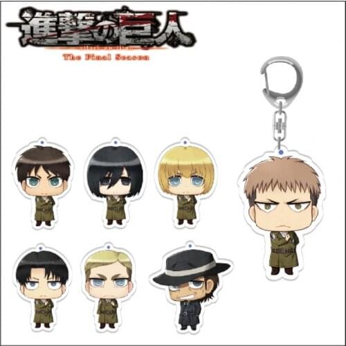 Anime Attack on Titan Eren Jager Mikasa Ackerman Acrylic Keychain Bag Charm Pendant Desktop Decorate Cosplay Transparent Toys