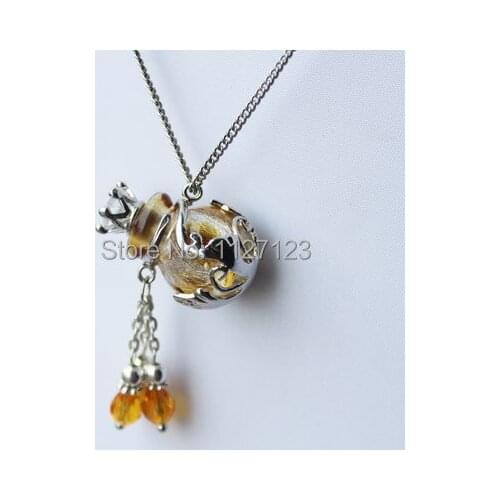 Free shipping!!1pcs Aromatherapy diffuser necklace( champagne),Murano perfume bottle necklace,Essential oil bottle necklace