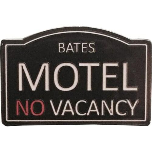 Bates Motel No Vacancy Brooch Sign Board Badge Movies & Entertainment Enamel Pin Gift