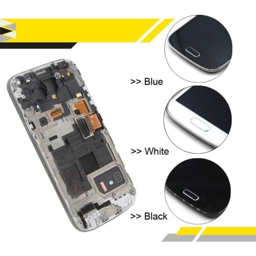 Black White Compatible For Samsung Galaxy s4 mini i9190 i9195 I9192 LCD display touch screen with digitizer Bezel Frame Assembly