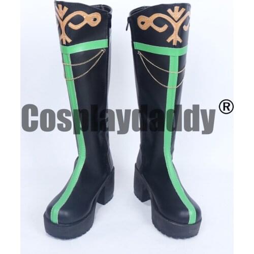 Tsukiuta HARU YAYOI Black Adult Cosplay Shoes Boots S008