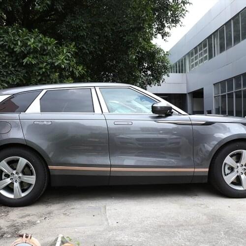 Piano Black ABS Car Side Door Decoration Strips Cover Trim For Land Rover Range Rover Velar 2018 Car Accessories 8pcs/set