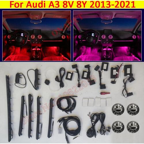 For Audi A3 8V MQB 2013-2019 Decorative Ambient Light Dashboard Air Vent LED Atmosphere Lamp illuminated Strip 30-Color