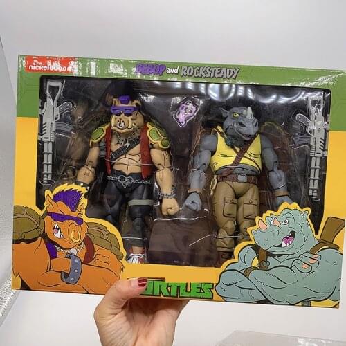 NECA Action Figure Shredder Michelangelo Foot Solder Figure Shredder Donatello Krang Anime Bebop Rocksteady Turtle Figure