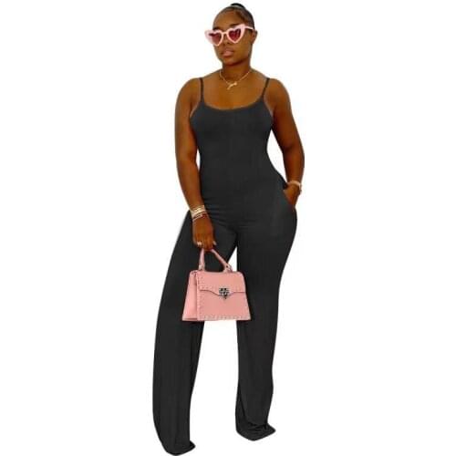 Elegant Woman Jumpsuits 2021 Sleeveless Christmas Jumpsuit Women Clothing Sexy Fashion V Neck Bodycon Black Women Jumpsuit