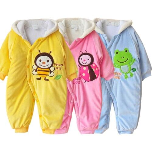 New Born Baby Clothes Fleece Overalls Winter Baby Boy Girl Rompers Animal Infant Clothing Meninas Cotton Warm Newborn Jumpsuits