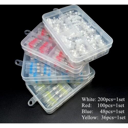 Wire Connector Terminal Kit Solder Seal Connector Heat Shrink Butt Waterproof Butt Automotive Insulated Terminals Wire Joint