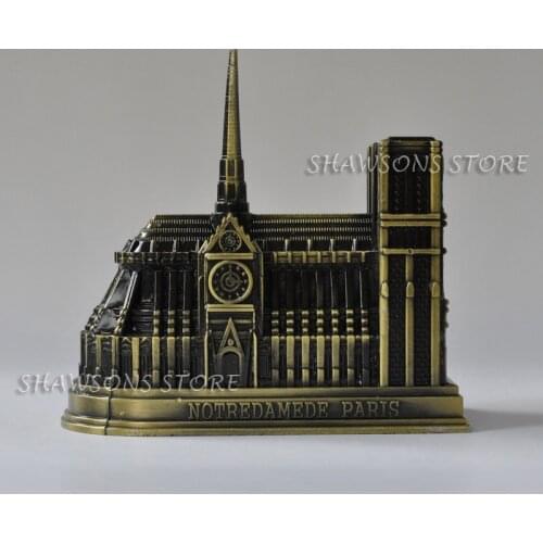 Diecast Metal Architecture Model Notre Dame de Paris Miniature Souvenir Building Replica