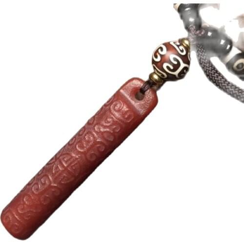 Tibets best Qing Dynasty red agate pipe Pendant