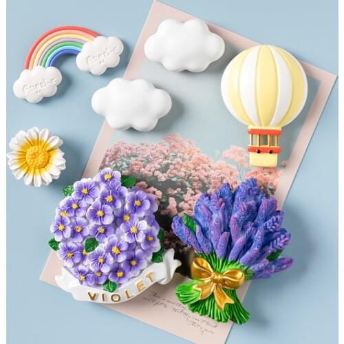 Small Flower Fridge Magnet Lovely Colorful Kitchen Decorate Refrigerator Magnet Sticker Cute Kids Gift Magnets For Refrigerators