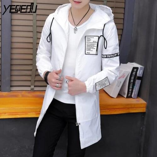 #7002 White/Black Coat Men With Hooded Preppy Style Hip Hop Jacket Streetwear Spring 2020 Thin Casual Jackets Plus Size 4XL 5XL