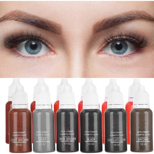 6pcs / box Semi-Permanent Tattoo Pigment Plant Extract Beauty Makeup Tattoo Ink Microblading Permanent Makeup Pigments Cosmetics