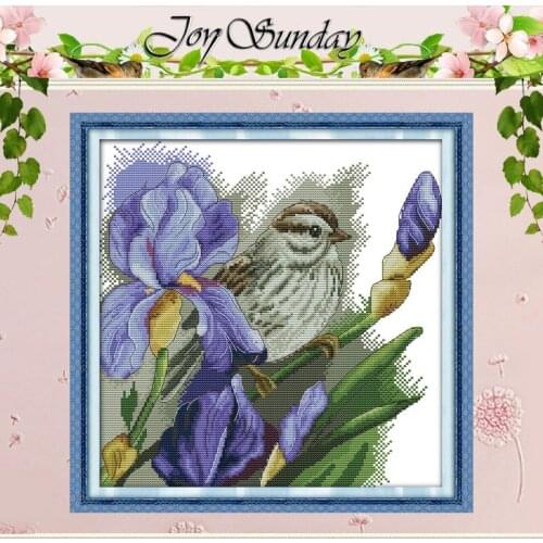 The Sparrow and Flowers Patterns Counted Cross Stitch 11 14CT Cross Stitch Sets Chinese Cross-stitch Kits Embroidery Needlework