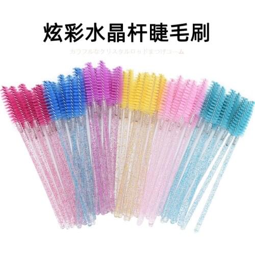 Disposable crystal rod eyelash brush eyelash comb nylon hair portable solid makeup brush beauty tool