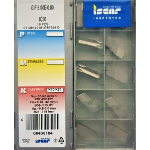 ORIGINAL 10PCS CARBIDE INSERT GIF5.00E-0.80 IC20