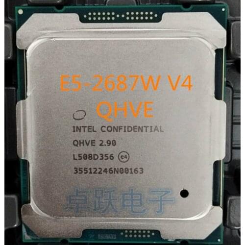 Original Intel Xeon ES Version E5 2687WV4 QHVE 2.90GHz 12-Core 30MB SmartCache E5 2687W V4 LGA2011-3 160W Free Shipping