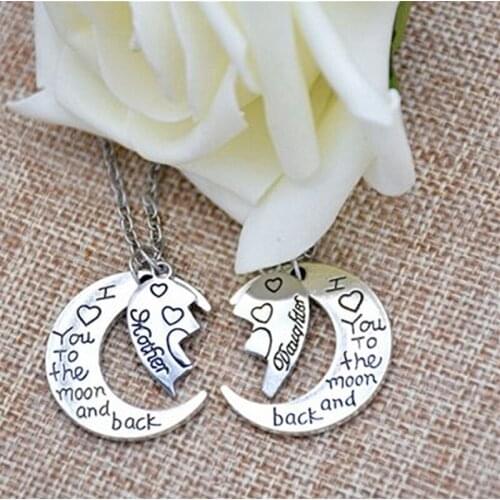Mother And Daughter Necklace Heart Circle Pendant Necklace Jewelry For Women Mothers Day Charm Chain Gifts