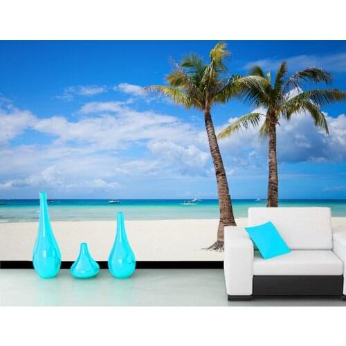 Papel de parede Perfect beach natural landscape 3d wallpaper,living room tv wall bedroom kitchen wall papers home decor mural