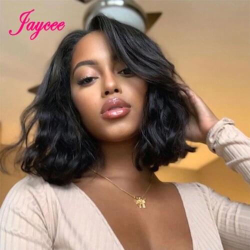 Jaycee Brazilian Bodywave Wig Short Wigs Closure Bob Wig Body Wave Closure Human Hair Wigs 4*4 Lace Closure Wigs for Women