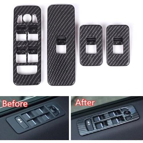 Fit For Land Rover Discovery Sport 2015-2017 Car Window Lift Button Switch Cover Trim Styling Sticker ABS Carbon Fiber Black