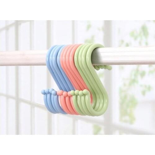 Portable Multi-purpose Kitchen Hooks Durable Home Organizer S Shape Plastic Clothing Rack Baby Stroller Hanger S L Sizes