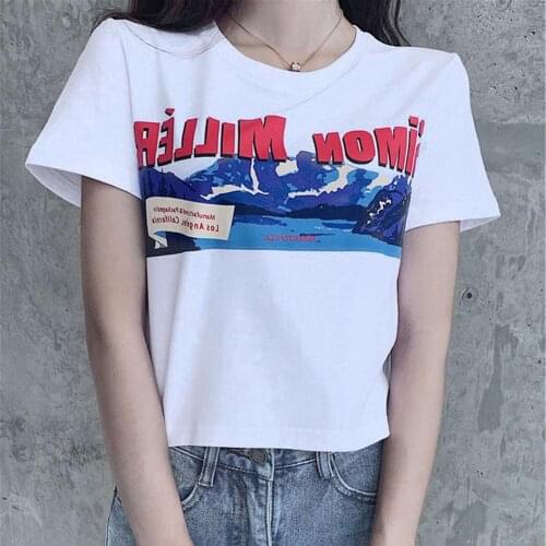 Casual Letter Women Soft Short Sleeve Round Neck Basic Crop Top T-shirt Blouse Short Sleeve Top T-shirt Short Sleeve Top T shirt