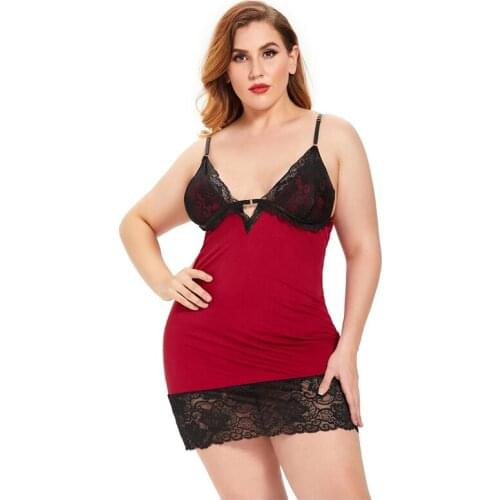Plus Size Women Black Sexy Sheer Mesh Dress Sleepwear Lingerie Nightgown Backless Bandage Lace-up Night Mini Night Dress