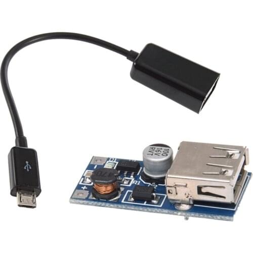 Retail DC-DC 0.9-5V 600MA Voltage Step Up Boost Module USB Charger Blue & Mini USB Male to USB Female Converter OTG Adapter Cabl