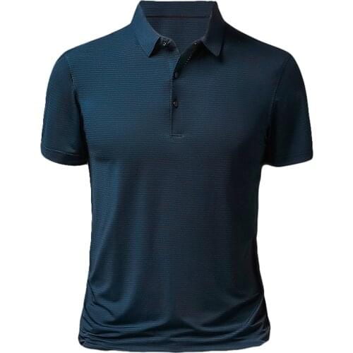 New Summer Brand Quality Men Polo Shirts Fashion Business Social Short Sleeve Mens Shirts Stand Collar Slim Fit Polo Shirt Men