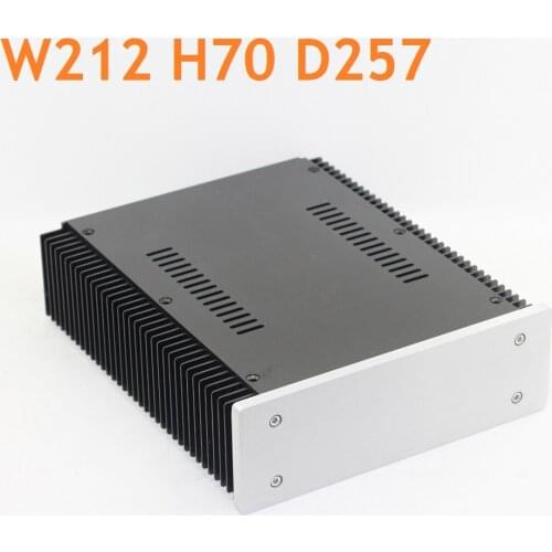 Handle Heat Sink Power Amplifier Supply Chassis Radiator Earphone AMP Decoder Enclosure Preamp DIY Aluminum Case W212 H70 D257